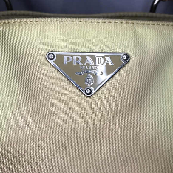Beautiful Vintage Prada Cammello Nylon w/ Leather Handles Shopping Tote Bag - Picture 2 of 15